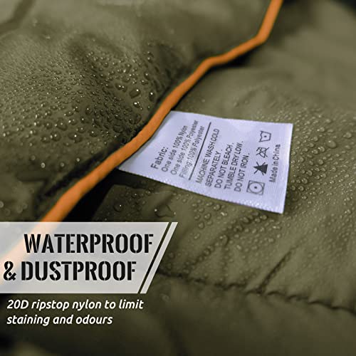 Outdoor Puffy Camping Blanket, Lightweight Down Alternative Puffy Printed Camping Large Ultra Warm Hammock Top Quilt Waterproof Blanket for Traveling Picnic Beach Party Cold Weather (Olive) - color: Olive