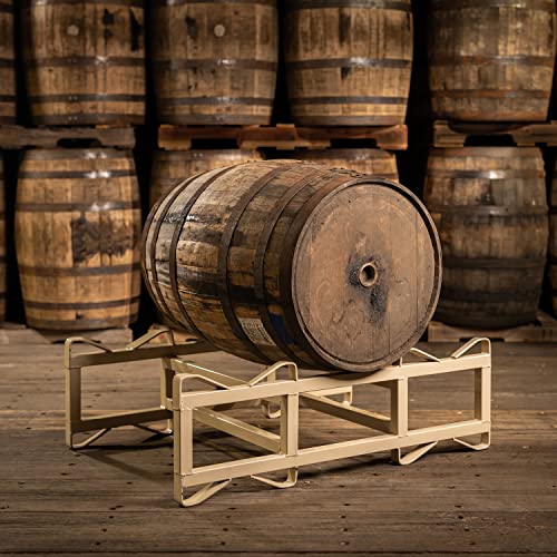 Midwest Barrel Company Authentic Whiskey Barrel (53 Gallons) Used Genuine American White Oak Wood Barrel with Steel Rings for Decoration, Furniture & DIY Projects