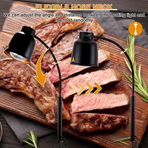 Portable Food Heat Lamp with Fixture Base 250w Bulb for Food Restaurant Or Home Kitchen Food Heating Lamp Warmer