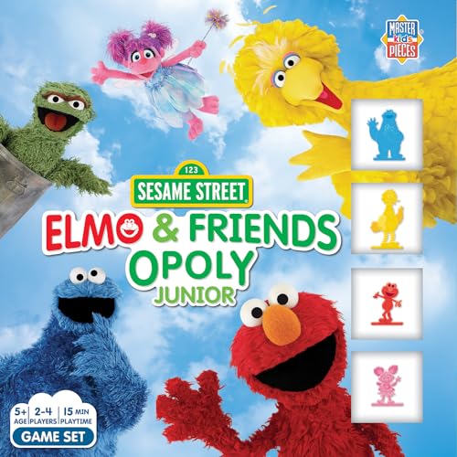 Masterpieces Sesame Street Elmo & Friends Opoly Junior Board Game - Sesame Street Monopoly for Kids, Ages 5+, Multi-Color, 2-4 Players - style: Sesame Street
