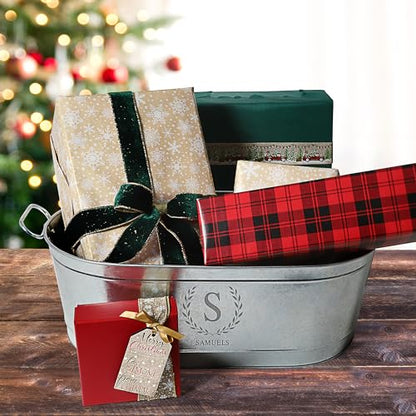 Let's Make Memories Personalized Beverage Tub - Monogram Wreath - Galvanized Drink Tub w/Stand - color: Monogram Wreath, size: With Stand