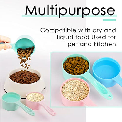 Super Design 1/2 Cup Dog Food Scoop for Container Melamine Measuring Scoop for Dogs Cats Birds and Rabbits Pet Food Feeding Scoop Dishwasher Safe - Baby Green - color: Green ½ Cup