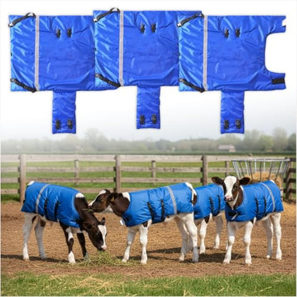 Livestock Calf Blanket – Waterproof Insulated Winter Calf Jacket for Newborn & Young Calves, Windproof Calf Coat, 3 Pack