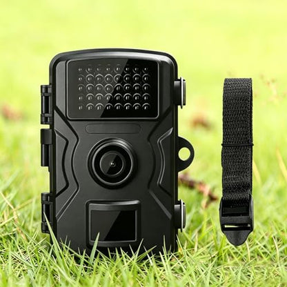 Camera with Night Vision IP66 Waterproof, 1080P 0.8S Trigger Motion Activated Trail Cameras for Outdoor Scouting Wildlife Monitoring, Black