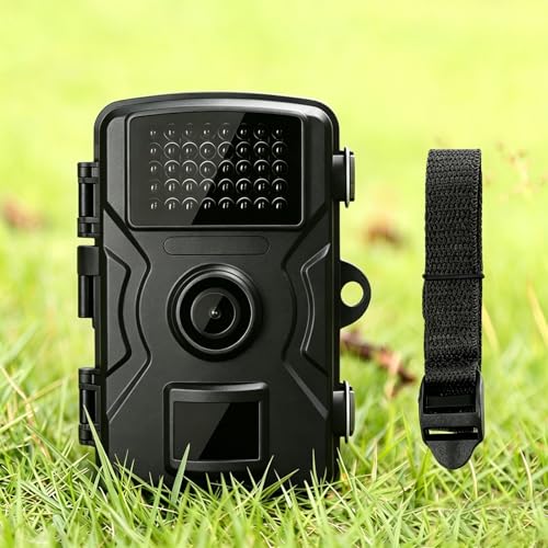 Camera with Night Vision IP66 Waterproof, 1080P 0.8S Trigger Motion Activated Trail Cameras for Outdoor Scouting Wildlife Monitoring, Black