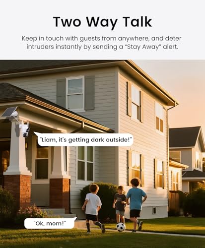 CasaCam Solar Security Camera | Outdoor Wireless, 2K+2K Dual Lens | Battery Powered, Dual PIR Sensors, Auto Tracking, 2.4G/5G WiFi, Color Night Vision, No Monthly Fee, SD & Cloud Storage, WS26