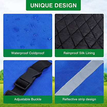 Pro Calf Blanket, Calf Warm Clothes Calf Saver Coat Blanket for Keep Cow Warmming Thickened Belly Protection Windproof Livestock Protector (Two Pieces of Blue) - color: Two pieces of Blue