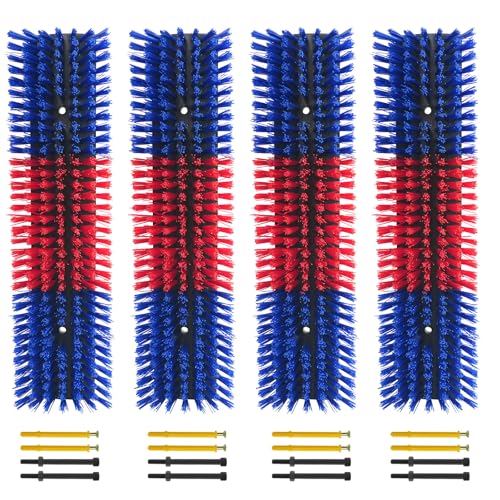 Livestock Scratch Brush With 16 Screws，Animal Back Scratching Brush for Cow,Cattle,Sheep, Horses,Pigs，Massage Grooming Tool (Blue, 4pcs) - color: Blue, size: 4pcs