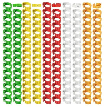 150pcs Adjustable Chick Leg Bands Ducks Bracelet Multicolor Numbered Poultry Foot Rings for Chicks Geese Pigeon Outdoor for Easy Flock Management