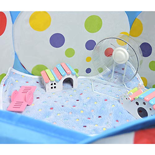 WishLotus Small Animal Playpen, Portable Outdoor Pet Exercise Fence Pop-Up Metal Wire Yard Fences, Foldable Pet Tent Play Pen for Guinea Pig, Hamster, Chinchillas and Hedgehogs, Rabbits (Blue) - color: Blue