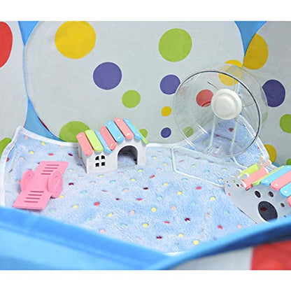 WishLotus Small Animal Playpen, Portable Outdoor Pet Exercise Fence Pop-Up Metal Wire Yard Fences, Foldable Pet Tent Play Pen for Guinea Pig, Hamster, Chinchillas and Hedgehogs, Rabbits (Blue) - color: Blue
