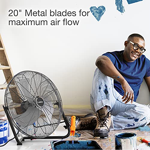Lasko 20" Black High Velocity Wall Mount Fan with Pivoting Head - 3 Speeds, Remote Control, Ideal Wall Mount Fan or Floor Fan for Home, Garage, Attic, H20660