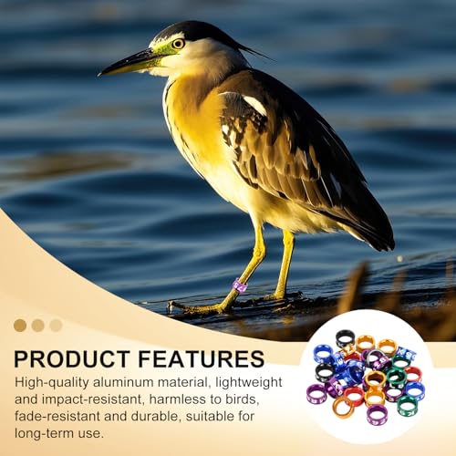 7.0mm Aluminum Bird Rings，Multicolor Identification Bands for Golden Sun, Monk, Parrot, Grackle, 50 Packs with Durable Engravings - size: 7.0MM