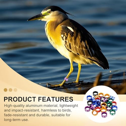 7.0mm Aluminum Bird Rings，Multicolor Identification Bands for Golden Sun, Monk, Parrot, Grackle, 50 Packs with Durable Engravings - size: 7.0MM