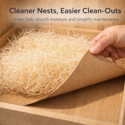 Cackle Hatchery Comfort Nests™ Chicken Nesting Kit – 2 lb Hand-Pulled Aspen Excelsior Bedding, 8 Chipboard Nest Liners & Wooden Nest Egg | Customizable Nest Box Bedding | Made in USA