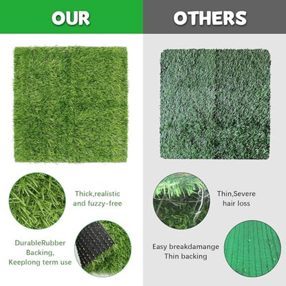 6 Pack Chicken Nesting Box Pads - 12"x12"x1" Washable Artificial Grass Liners for Chicken Coop, Laying Hens, Pet Garden (Indoor/Outdoor Use)(6)