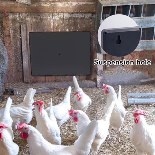 PINNKL Chicken Coop Heater 140W with Thermostat, Poultry Coop Heating Plate 50-80℃, Adjustable Temperature Dog Chick Brooder Heating Plate Heating Plate for Chicks Poultry Pets