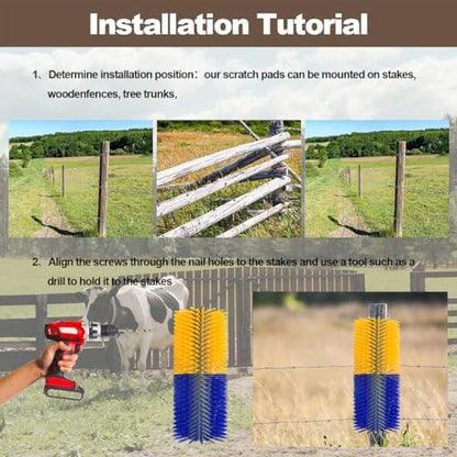 Cow Brush, Cow Brush Scratcher Post, Horse Brushes, Relieve Back Itching in Livestock, Appropriate for Horse, Cattle, Pig, Sheep