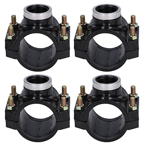 Water Systems Drain Saddle Valve, 4 Sets Water Drain Saddle Plastic Pipe Additional Quick Connector Tee Kit G1 Female Thread