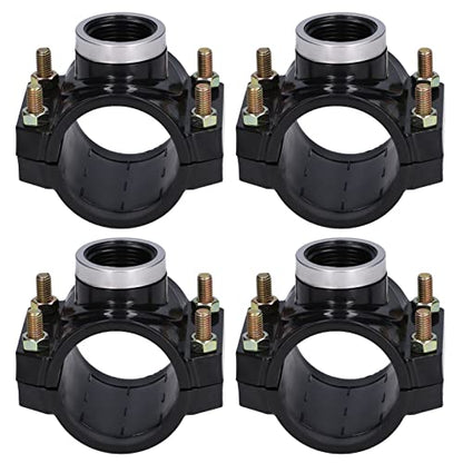 Water Systems Drain Saddle Valve, 4 Sets Water Drain Saddle Plastic Pipe Additional Quick Connector Tee Kit G1 Female Thread