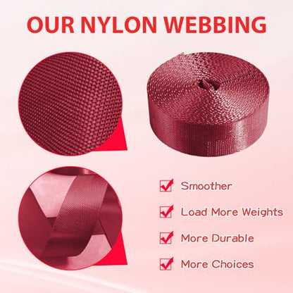 12 Rolls Nylon Webbing 1 inch 1.5 inch 2 inch Nylon Strap Webbing Straps Backpack Straps Nylon Belt, 10 25 50 3.3 Yards Webbing Strapping - size: 1.5 inch-3.3 yards, style: B-12 Colors