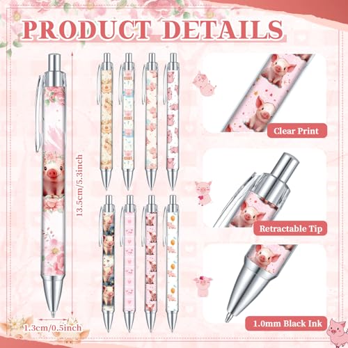 18 Pcs Pig Desk Accessories, 9 Pads Cute Sticky Notes, 9 Kawaii Pens, 3 x 3 Inches Notepads Memo Pad for Office Supplies Meeting Students School Decor Teacher Gifts - style: Piggy
