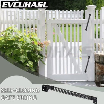 11-1/2" Gate Spring Self Closing Heavy Duty Door Springs to Close Door, Automatic Gate Closer with Adjustable Tools for Metal Gates, Wooden Fences and Vinyl Fence Gates(Black, 1 Pack) - size: 11-1/2 Inch