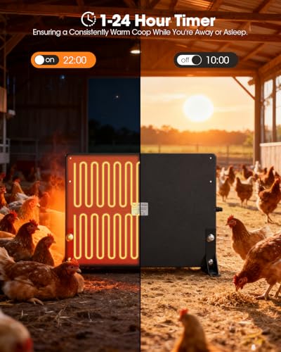 Smart Brooder Heater for Chicks,120 Watts Radiant Heat Flat Panel Heaters for Winter