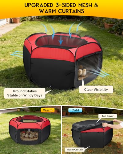 Chicken Brooder Box for Chicks, Magicfly Chick Starter Kit with 15 x 11 Inch Brooder Heating Plate, Chicken Brooder Tent/Pen/Playpen with Chicken Perch, Feeder & Waterer, for Chicks, Duck, Quail - color: Complete Starter Kit(Heating Plate Included)