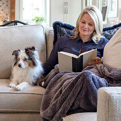 PediPocket Patented Foot Pocket Blanket – 50” x 70” with 20” Deep Foot Pocket, Plush Velvety Fleece Blanket, Everyday Luxurious Comfort, Machine Washable,Gift Idea – Sultry Smoke (Non-Electric) - color: Sultry Smoke