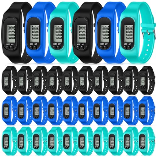 Geyoga Pedometer for Walking Steps and Miles Pedometer Watch Silicone Steps Tracker Running Bracelet Ankle Step Counter for Calorie Burning and Step Counting - color: Dark Sport Multi