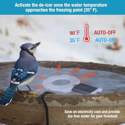 150W Chicken Waterer Heater, Aluminum Utility De-Icer for Farm & Livestock, Non-Conductive and Anti-Rust Heated Chicken Waterer, Bird Bath Heater Livestock Water Heater for Multiple Using - size: 150-Watt(New)