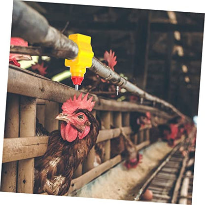 20pcs Poultry Water Feeder Automatic Chicken Waterer for Hens Ducks and Game Birds Durable Screw Style Drinker for Buckets and Coop Use Color