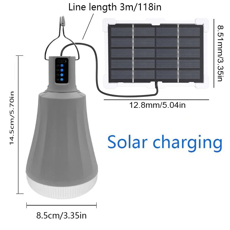 Solar Rechargeable Light Bulbs Indoor，Chicken Coop Light, Camping Accessories, Solar Light Bulbs for Outside Waterproof, Luces Lolares para Interioresent, Night Fishing Emergency Lights