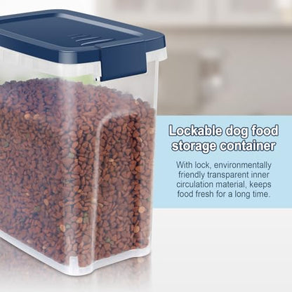 5-7Lbs Dog Cat Storage Container with Airtight Lids, With Locking Lids Plastic Bin PBA-Free for Pet food, Rice, Rice, Oatmeal, Bird Seeds, Flour, Dried Fruits, Easy to Carry and Clean-Cool Blue - color: Cool Blue (5L-1Pack)