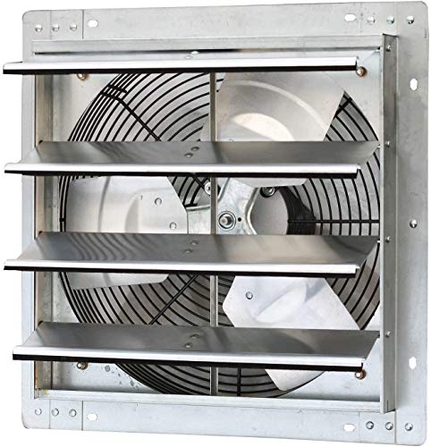iLiving - 16" Wall Mounted Exhaust Fan - Automatic Shutter - Variable Speed - Vent Fan For Home Attic, Shed, or Garage Ventilation, 1200 CFM, 1800 SQF Coverage Area (Power Cord Not Included) - style: 16" Fan-only