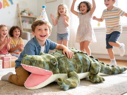 IKASA Giant Crocodile Stuffed Animal Plush Toys,Soft Toy 63" Alligator Large Cute Huge Jumbo Big Size Kawaii Fluffy Fat Plushie,Gifts for Kids - style: Crocodile
