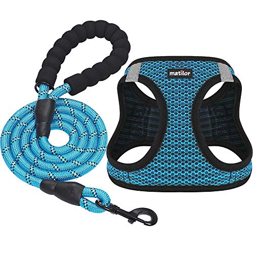 Dog Harness Step-in Breathable Puppy Cat Dog Vest Harnesses for Small Medium Dogs - color: Blue, size: Medium (Chest 13.5''-16.5'', Weight 10-15 lb)