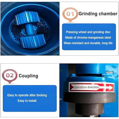 Feed Pellet Machine, Animal Feed Mill Machine, 4KW Copper Motor, 100 kg/h Feed Maker, Feed Pellet Machine, for Cattle, Chicken, Duck, Pig (3mm) - size: 3mm