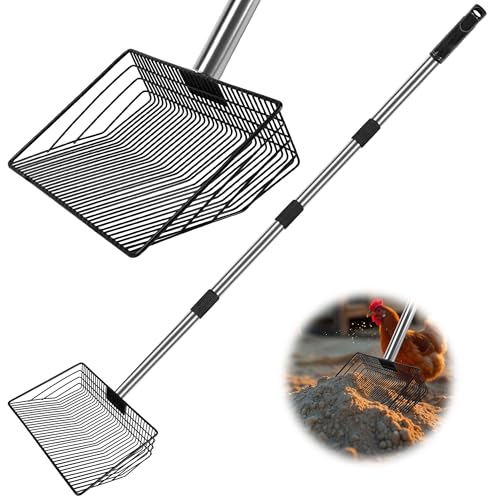 Large Chicken Poop Scooper, Chicken Coop Rake Scooper Accessories