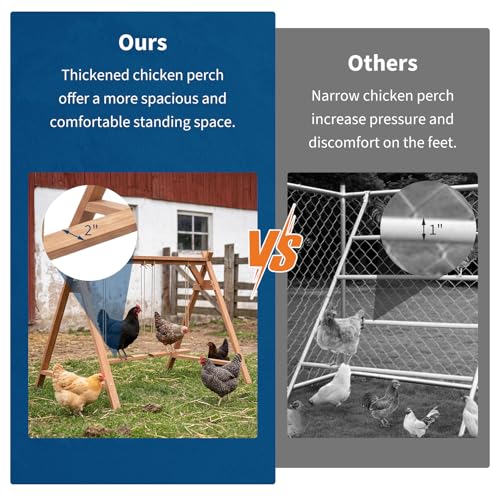 GarveeLife Chicken Roosting Bars with Swings for Hens, Wooden Chickens Perch for Pet's Healthy and Play, Chicken Coop Accessories for 6-8 Chickens, Easy to Assemble & Clean