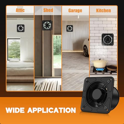 YOZON 10-Inch Kitchen Exhaust Fan with Switch, 727CFM Garage Exhaust Fan, Wall Mounted Vent Fan, Ventilation Fan with Backdraft Damper for Attic, Workshop, Window, Smoking Room - size: 10 inch-C