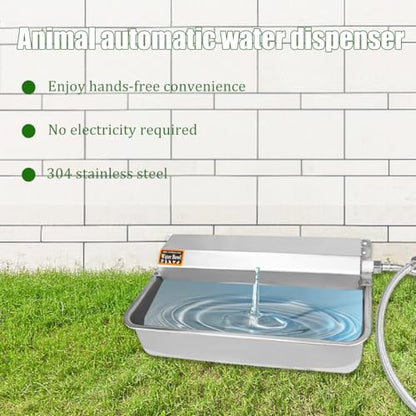 Automatic Dog Water Bowl Dispenser 304 Stainless Steel Waterer for Horse Goat Pig Cow, Large Capacity Horse Livestock Water Trough Dispenser Dog Bowl & Goat Waterer