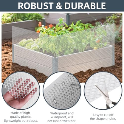 Plastic Wire Mesh Fence, 1.3ft x 50ft /15.7in x 600in Plastic Chicken Wire Fence Mesh Versatile Plastic Fencing Wire Netting Poultry Animal Barrier Fence with 150 Zip Ties for Garden & Farm, White - color: White