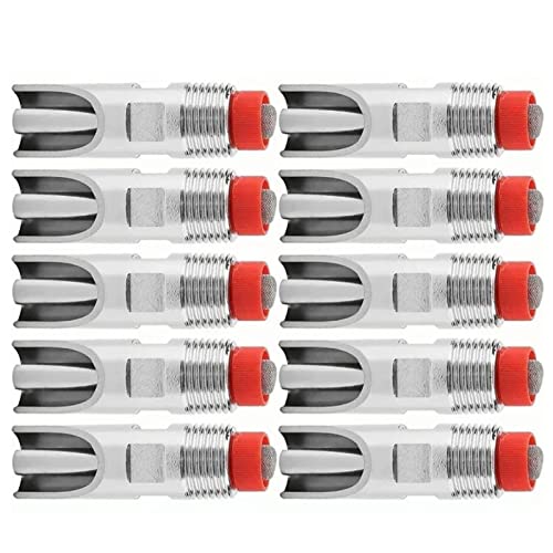 Dioche Hog Nipple10Pcs Stainless Steel Automatic Nipple Waterer Feeder, Adjustable Water Drinker for Pigs, Cattle & Sheep, Leakproof & Durable Design