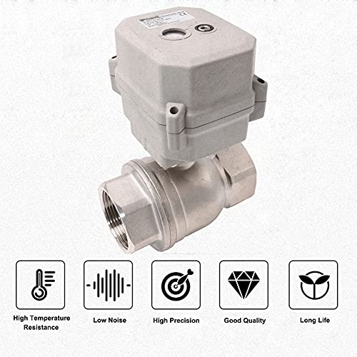 NPT 1.5'' Motorized Ball Valve DC12V Electrical Ball Valve CR3-01 with Indicator and Manual Override - size: 1-1/2INCH(DN40MM)