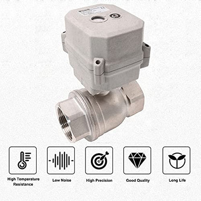 NPT 1.5'' Motorized Ball Valve DC12V Electrical Ball Valve CR3-01 with Indicator and Manual Override - size: 1-1/2INCH(DN40MM)