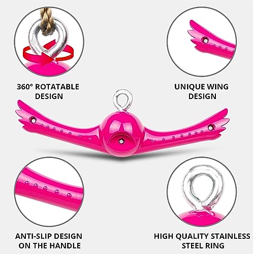 YAMIPROBI Ninja-Twister Swing Spins Set: Slackline Attachments - 360° Handle Twist-Spin Flips Toy Activate Ninja Powers - Ninja Warrior Accessories - Kids Ninja Hang Toys for Playground Backyard,Pink - color: Pink