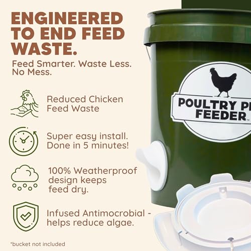 Poultry Pro Chicken Feeder & Waterer Set - As seen on Shark Tank, 3 Ports, Seal Bushings, Hole Saw & Waterer, DIY Feeders for Buckets, Barrels, Bins & Troughs (Bucket Not Included) - style: Feeder and Waterer Bundle