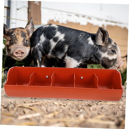Kisangel Compartment Plastic Pig Feeding Trough Hanging Wall Feeder Pet Farm Supply